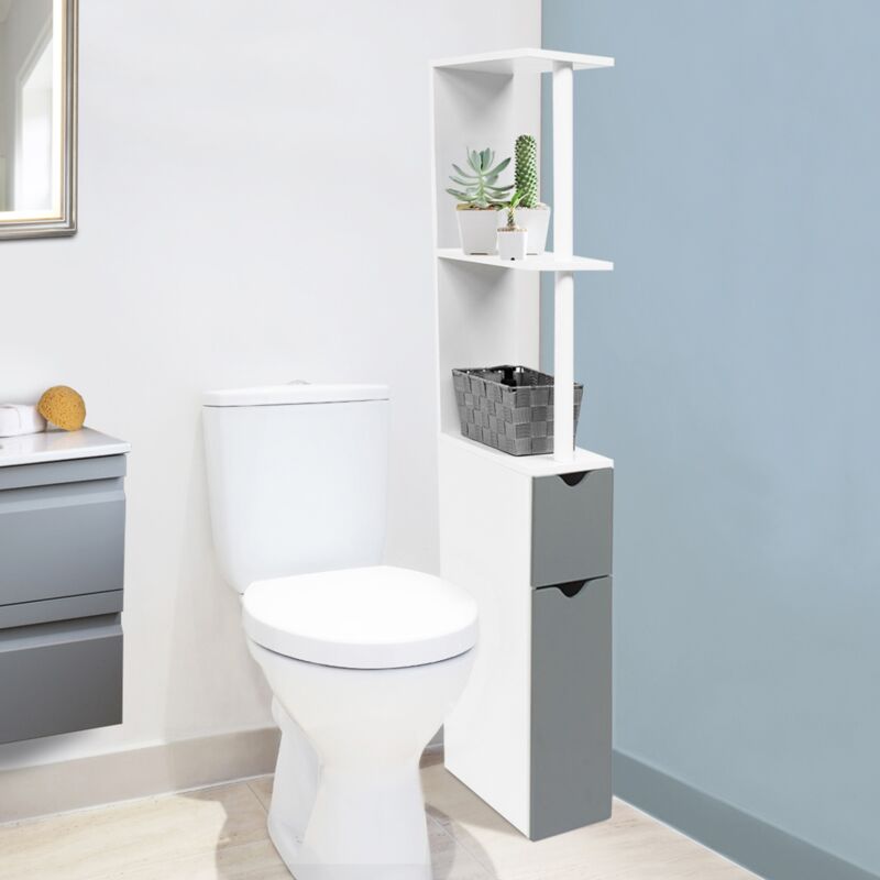 foto del prodotto scaffalatura per toilette willy a 2 ante grigie