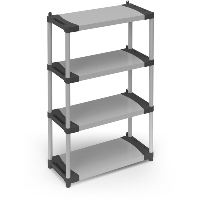 foto del prodotto scaffale 4 ripiani 80x40x165 cm in resina pvc grigio