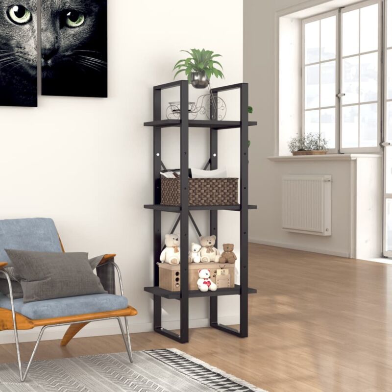 foto del prodotto scaffale 40x30x105cm con 3 ripiani design moderno disponibili vari colori colore grigio lucido