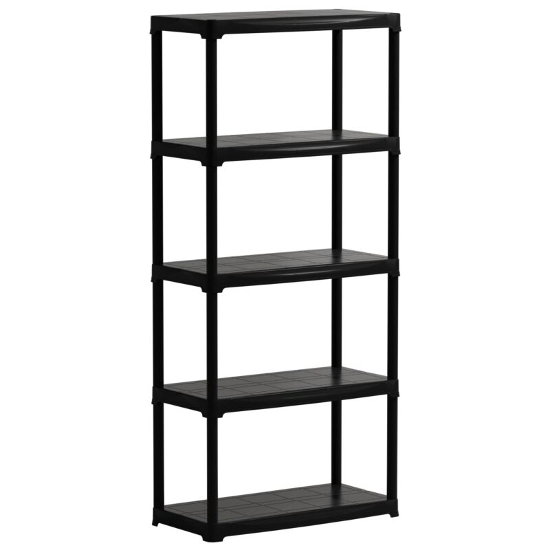 foto del prodotto scaffale 5 ripiani in polipropilene artplast nero portata 150 kg 80x40x176 cm