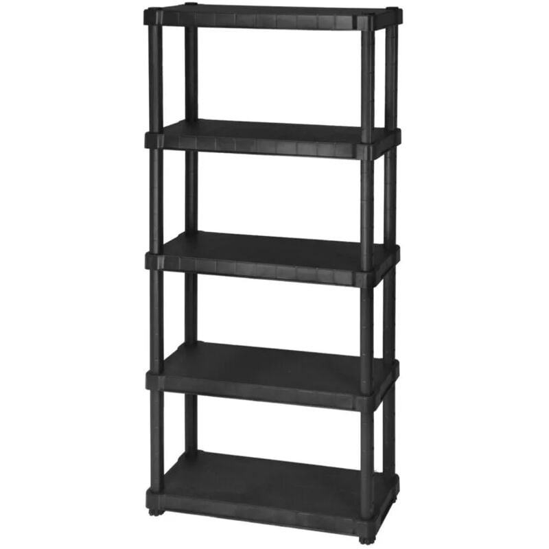 foto del prodotto scaffale 5 ripiani in polipropilene oceano nero 80x30x188 cm