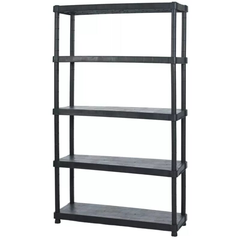 foto del prodotto scaffale 5 ripiani in polipropilene titano nero 120x40x188 cm