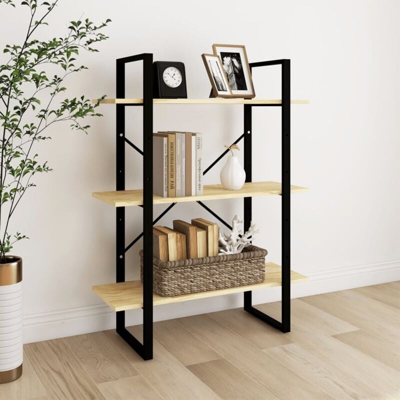 foto del prodotto scaffale 80x30x105cm con 3 ripiani design moderno disponibili vari colori colore marrone chiaro