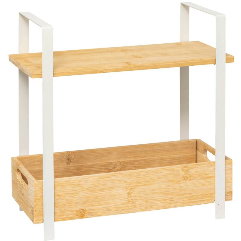 foto del prodotto scaffale a 2 livelli ordera con vassoio di stoccaggio in bambù - 5five