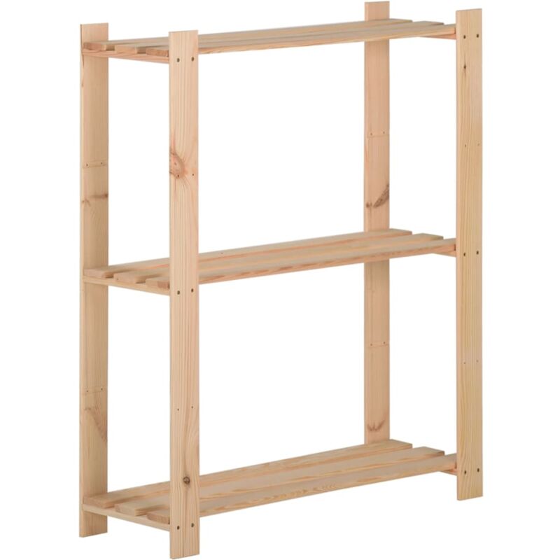 foto del prodotto scaffale a 3 livelli 60x28,5x90 cm in legno massello di pino vidaxl