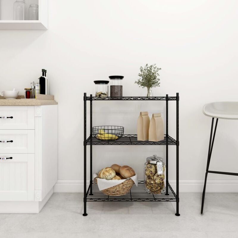 foto del prodotto scaffale a 3 livelli 60x35x76 cm nero 150 kg vidaxl