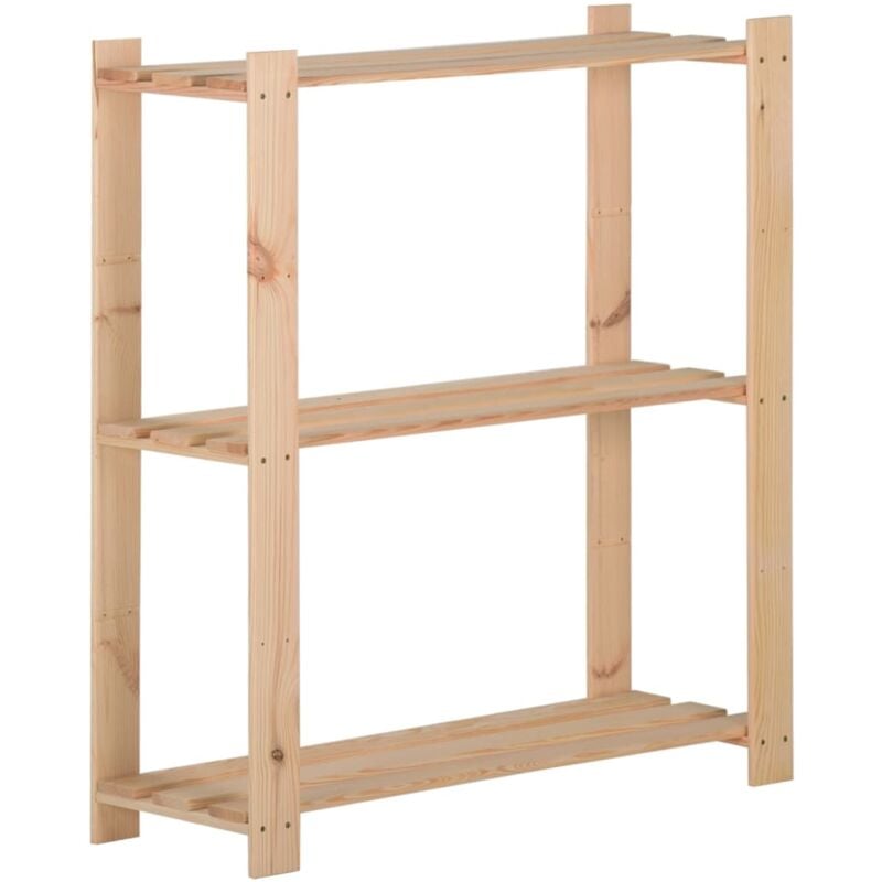 foto del prodotto scaffale a 3 livelli 80x28,5x90 cm in legno massello di pino