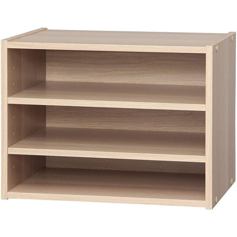 foto del prodotto scaffale a 3 livelli armadio aperto scatola impilabile in legno mobili laterali armadio con ripiani, moderno, design, ufficio, casa stack box