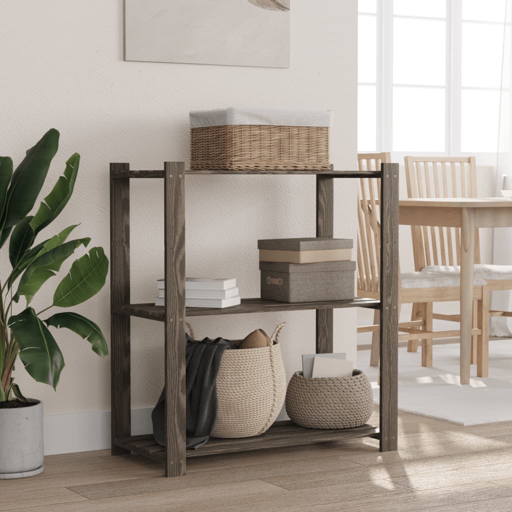 foto del prodotto scaffale a 3 livelli grigio 80x38x90 cm in legno di pinocod mxl 107864