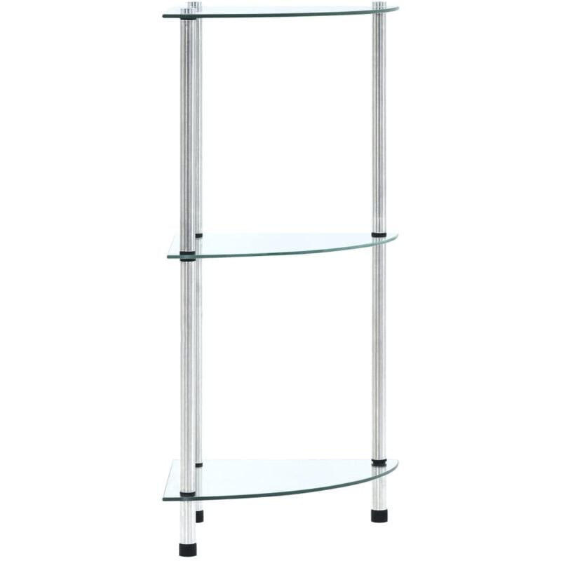 foto del prodotto scaffale a 3 livelli trasparente 30x30x67 cm in vetro temperato vidaxl