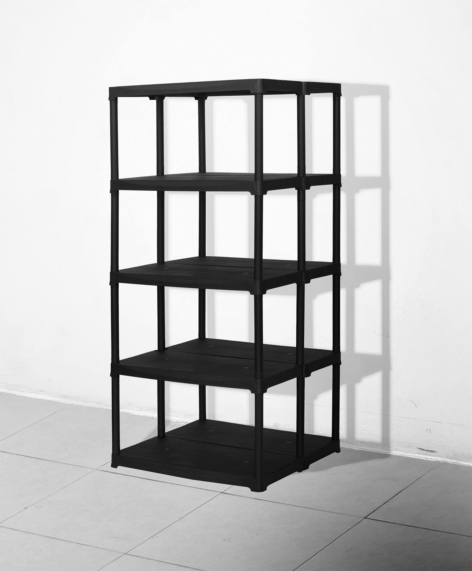 foto del prodotto scaffale a 3 ripiani con doppia capienza in aurelian, scaffalatura per interno o esterno, 100 made in italy, cm 80x78h176, colore antracite