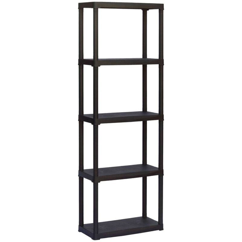 foto del prodotto scaffale a 3 ripiani in polipropilene, scaffalatura multiuso per interno o esterno, 100 made in italy, cm 60x30h176, colore antracite, con imballo