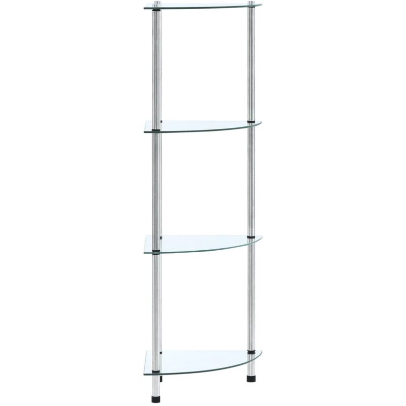 foto del prodotto scaffale a 4 livelli trasparente 30x30x100cm in vetro temperato vidaxl