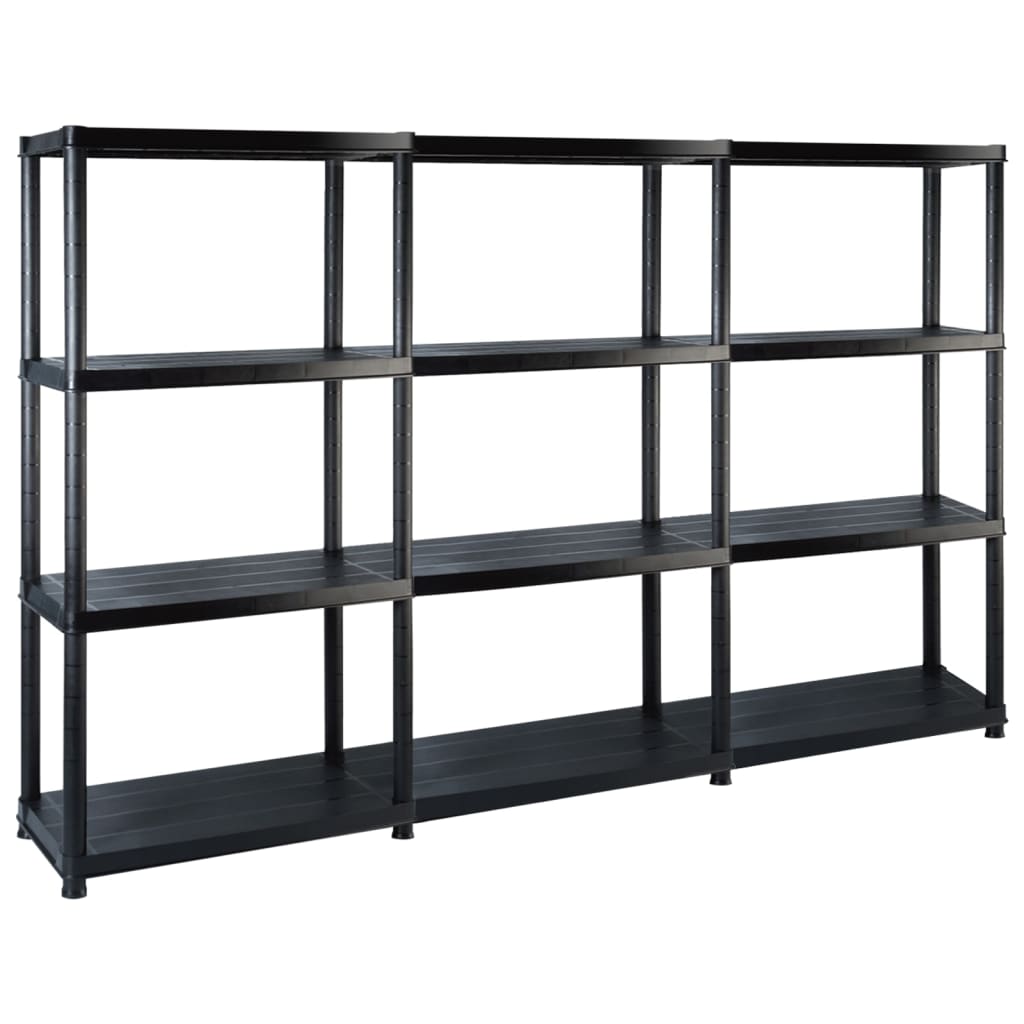 foto del prodotto scaffale a 4 ripiani nero 183x30,5x130 cm in plastica cod mxl 51986