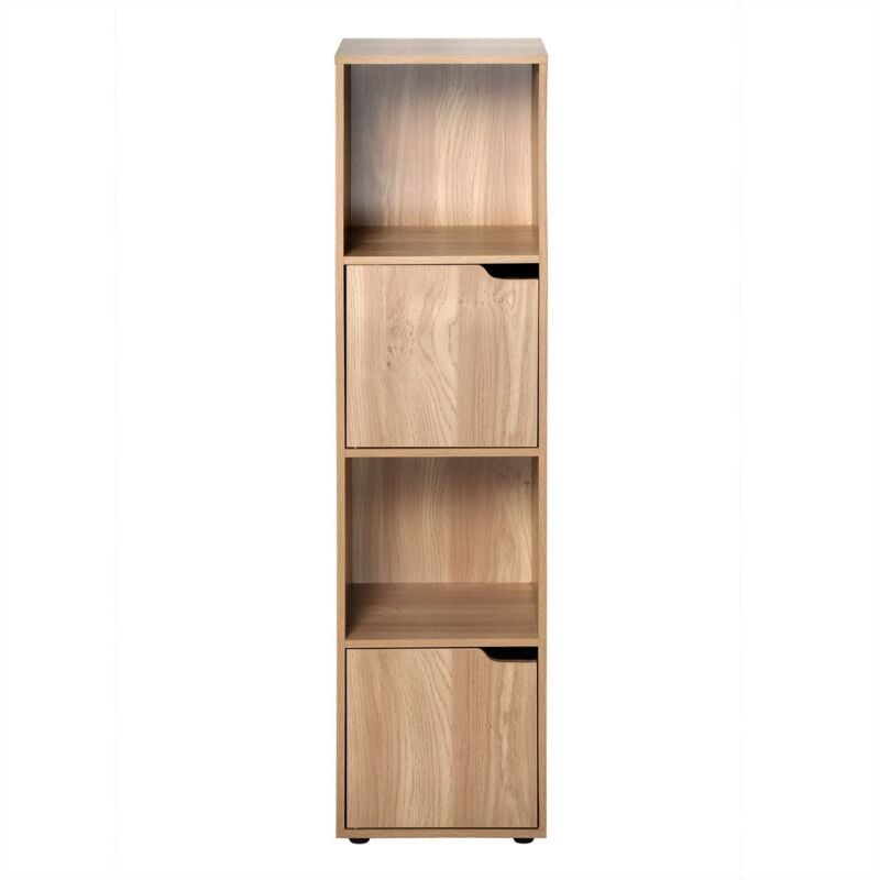 foto del prodotto scaffale a 4 scomparti decorazione legno 2 ante modu
