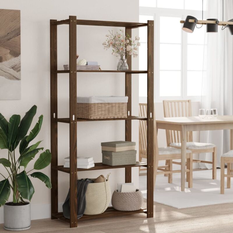 foto del prodotto scaffale a 5 livelli marrone 80x38x170 cm in legno di pino vidaxl 560037