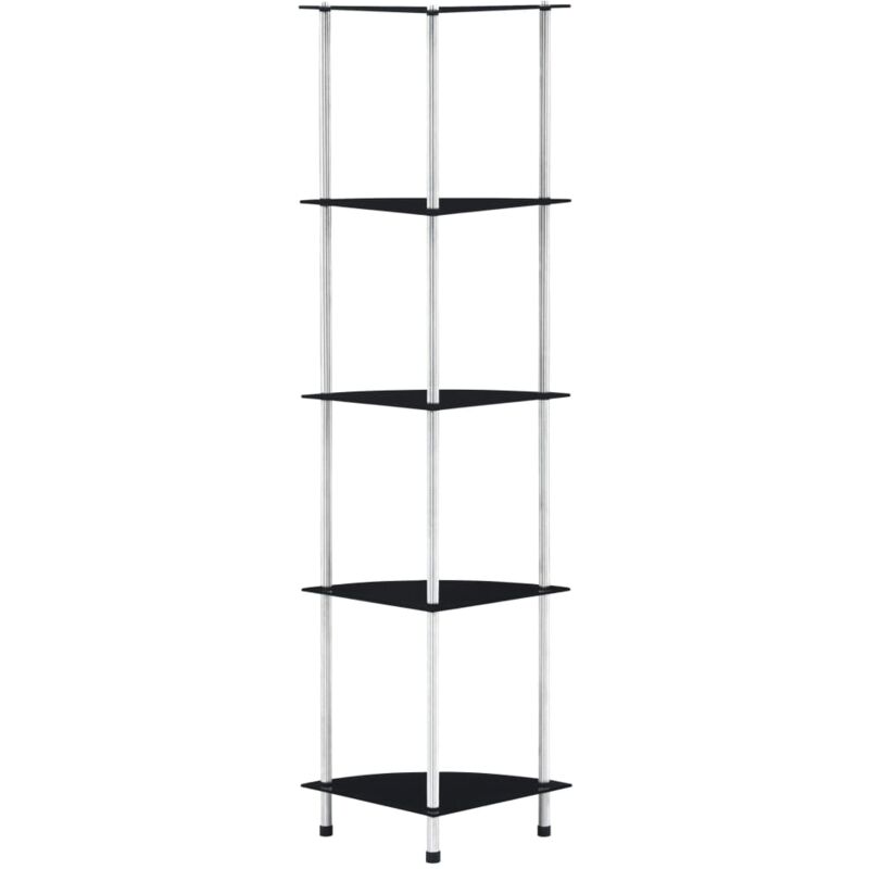 foto del prodotto scaffale a 5 livelli nero 30x30x130 cm in vetro temperato vidaxl