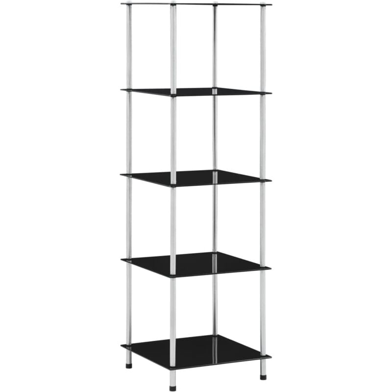foto del prodotto scaffale a 5 livelli nero 40x40x130 cm in vetro temperato vidaxl 105440