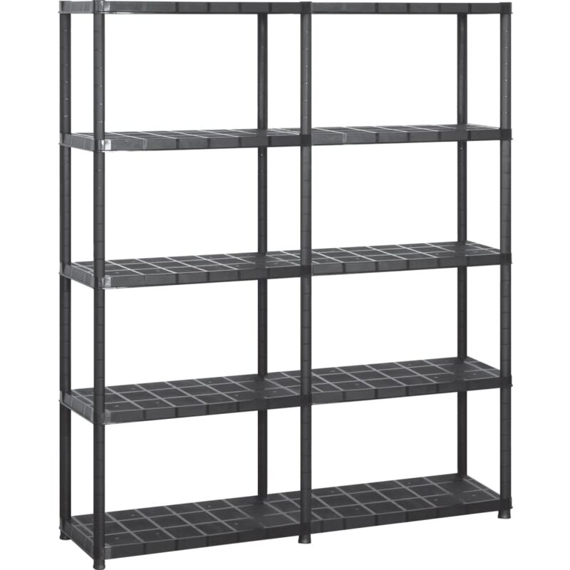 foto del prodotto scaffale a 5 ripiani nero 142x38x170 cm in plastica vidaxl