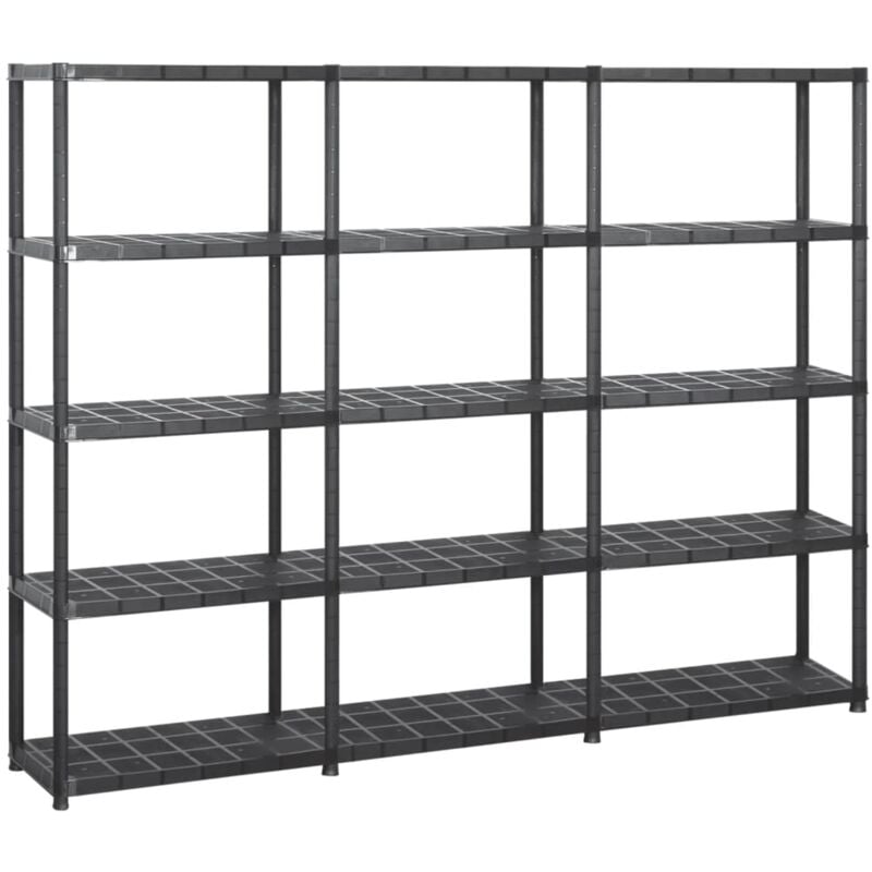 foto del prodotto scaffale a 5 ripiani nero 213x38x170 cm in plastica vidaxl
