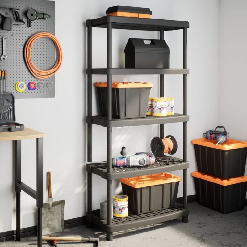 foto del prodotto scaffale a 5 ripiani nero 93,5x45,5x194,5 cm in pp vidaxl