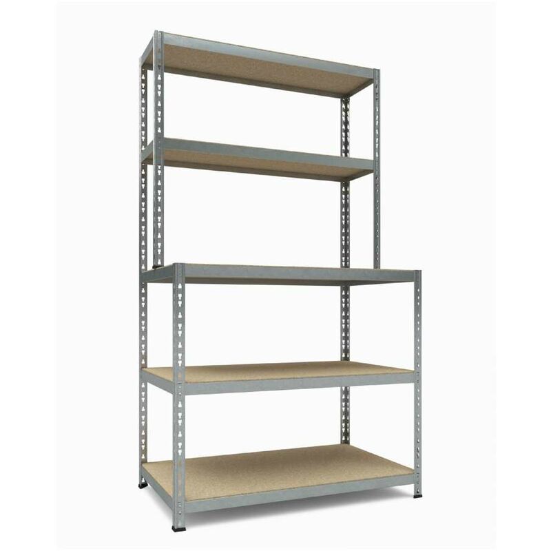 foto del prodotto scaffale a incastro metallo e legno 180x100x60 cm