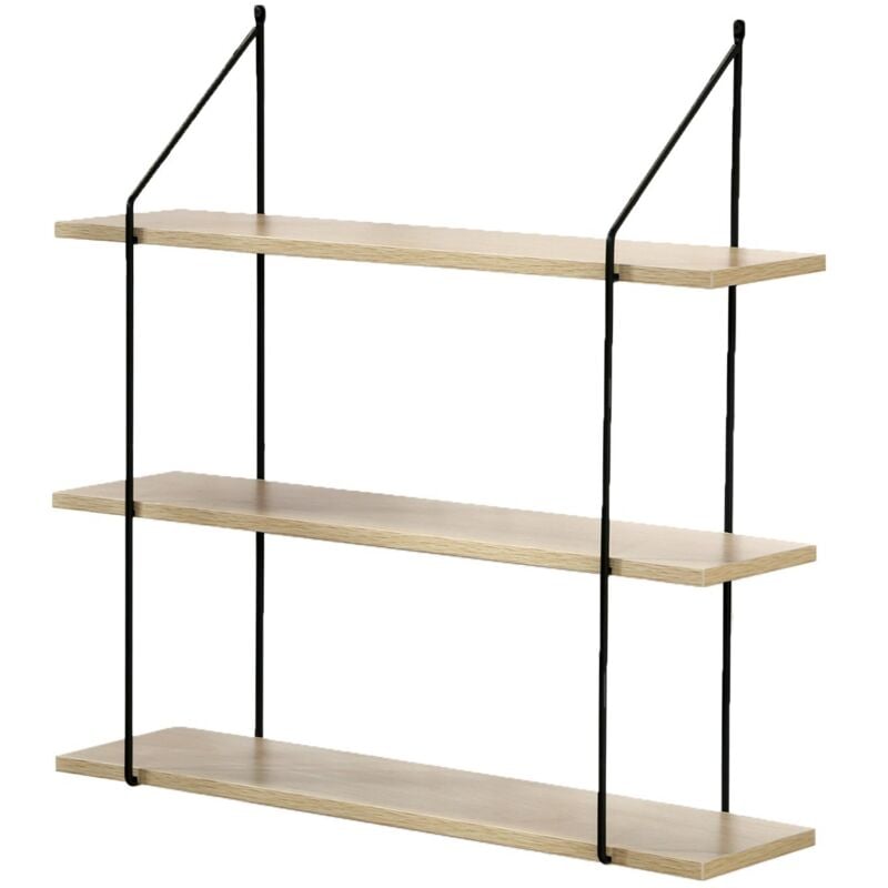 foto del prodotto scaffale a muro 3 livelli decorazione legno l60 cm