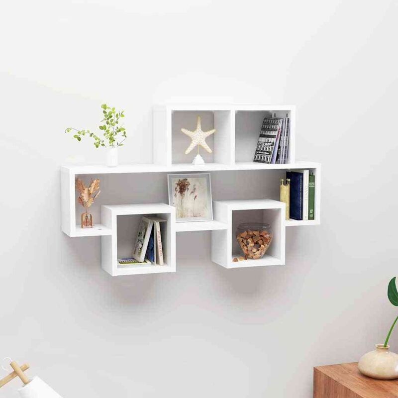 foto del prodotto scaffale a muro auto bianco 82x15x51 cm legno multistrato vidaxl