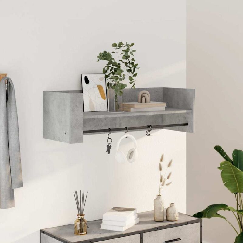 foto del prodotto scaffale a muro grigio cemento 100x35x30,5 cm legno multistrato vidaxl