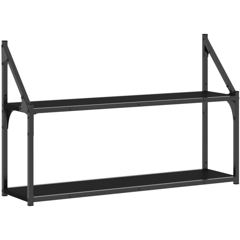 foto del prodotto scaffale a parete 2 ripiani nero 80x21x51 cm legno multistratocod mxl 107501