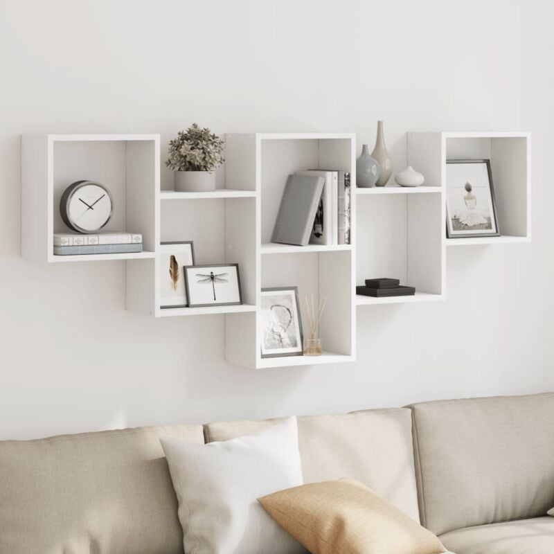 foto del prodotto scaffale a parete bianco 159x18x66 cm in truciolato vidaxl