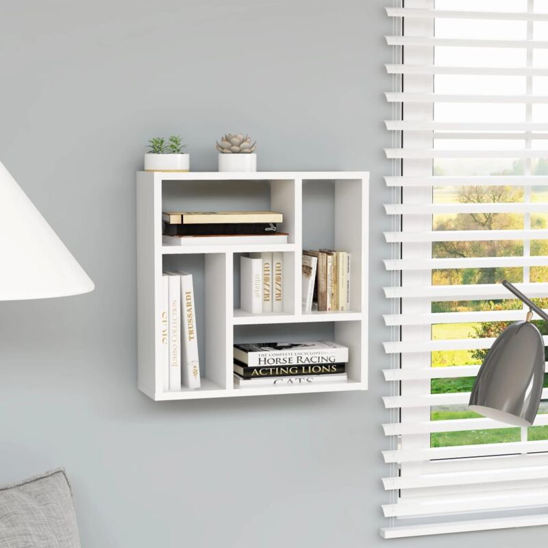 foto del prodotto scaffale a parete bianco 45,1x16x45,1 cm in legno multistrato vidaxl