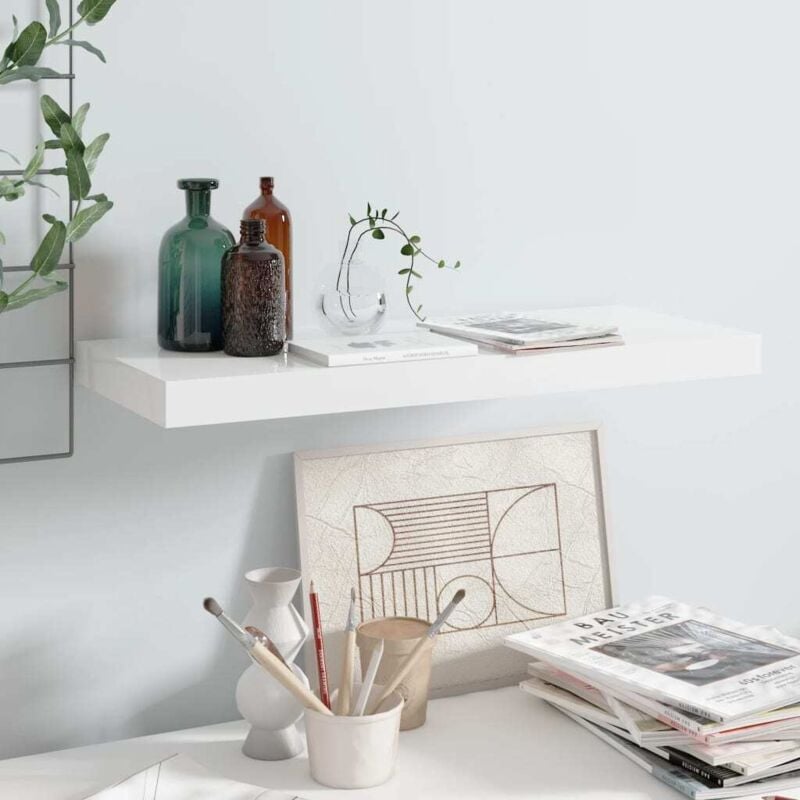 foto del prodotto scaffale a parete bianco lucido 60x23,5x3,8 cm in mdf vidaxl