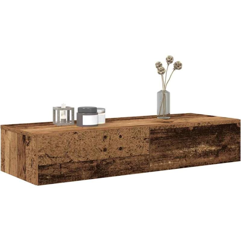 foto del prodotto scaffale a parete con cassetti antico 100x36x19cm in truciolato vidaxl