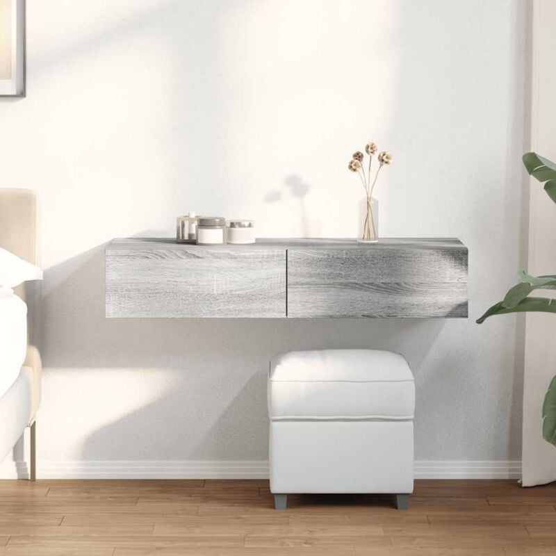 foto del prodotto scaffale a parete con cassetti grigio 100x36x19cm in truciolato vidaxl