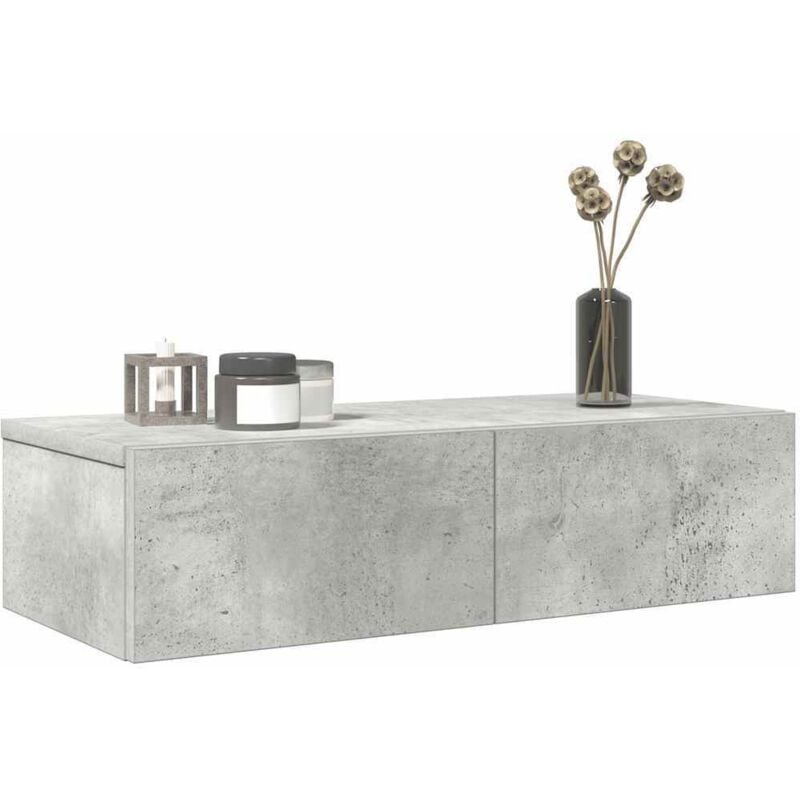 foto del prodotto scaffale a parete con cassetti grigio 60x26,5x15 cm truciolato - vidaxl