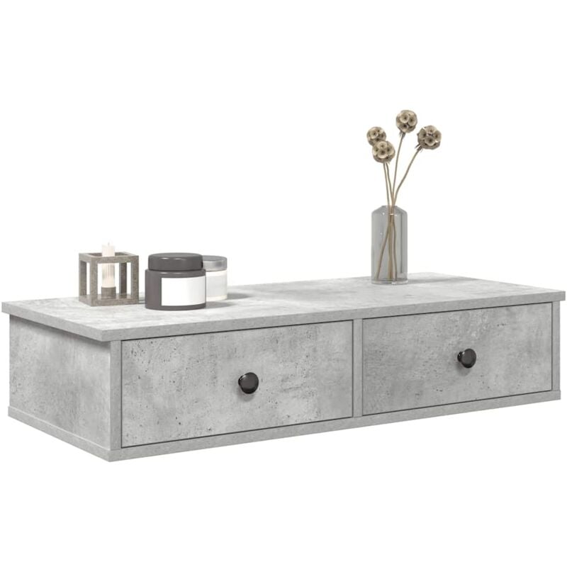 foto del prodotto scaffale a parete con cassetti grigio 80x31x17 cm in truciolato vidaxl