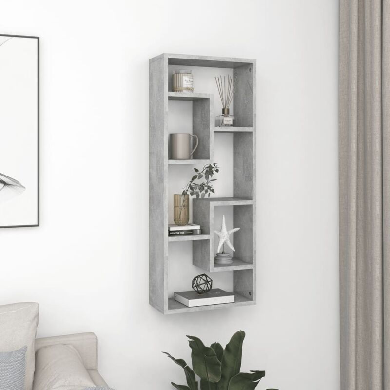 foto del prodotto scaffale a parete grigio cemento 36x16x90 cm legno multistrato vidaxl
