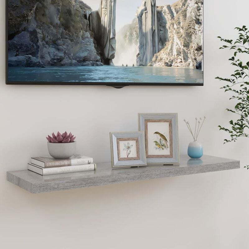 foto del prodotto scaffale a parete grigio cemento 90x23,5x3,8 cm in mdf vidaxl