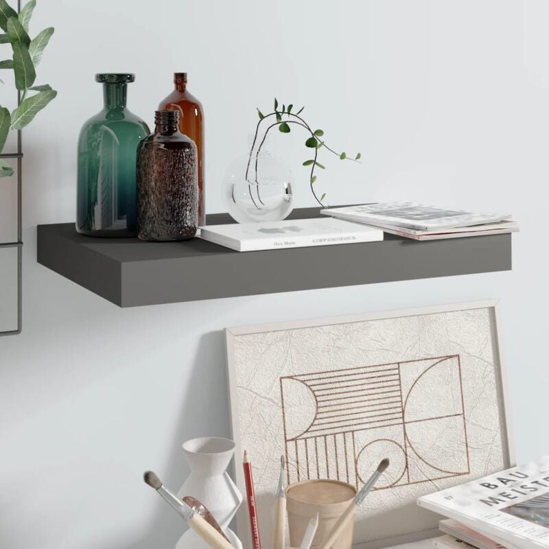 foto del prodotto scaffale a parete grigio lucido 40x23x3,8 cm in mdf vidaxl