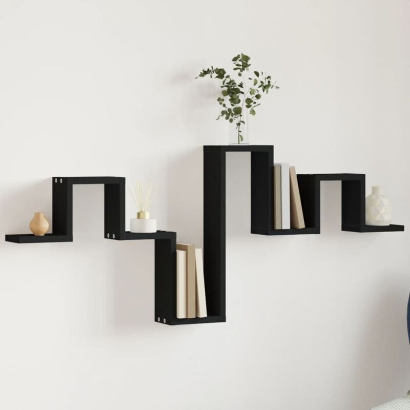 foto del prodotto scaffale a parete nero 104,5x10x43 cm in legno multistrato vidaxl