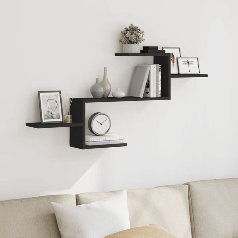 foto del prodotto scaffale a parete nero 104x15x49 cm in truciolato vidaxl