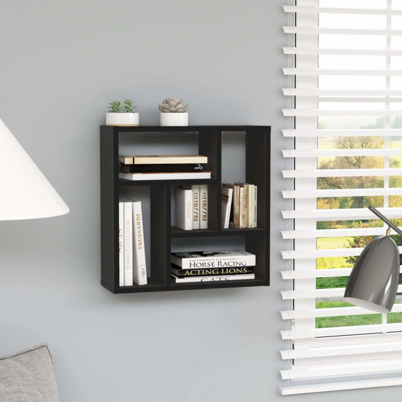 foto del prodotto scaffale a parete nero 45,1x16x45,1 cm in legno multistrato vidaxl