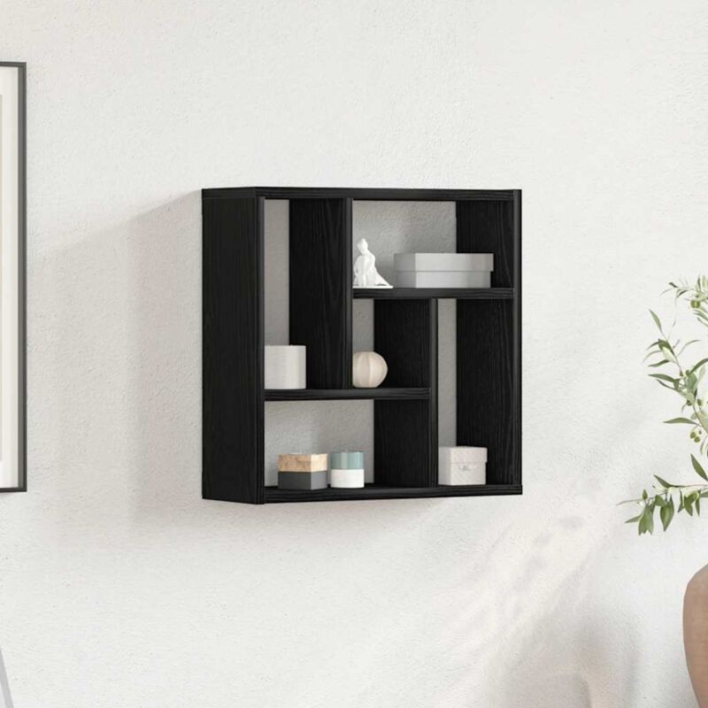 foto del prodotto scaffale a parete rovere nero 45x16x45 cm in truciolato vidaxl