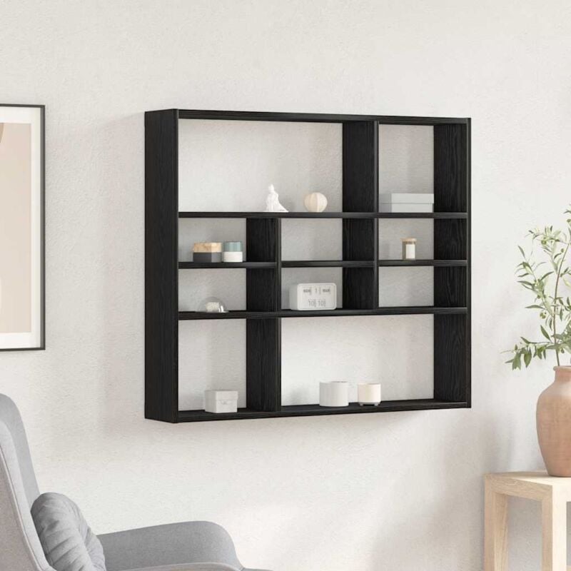 foto del prodotto scaffale a parete rovere nero 90x16x78 cm legno multistrato vidaxl