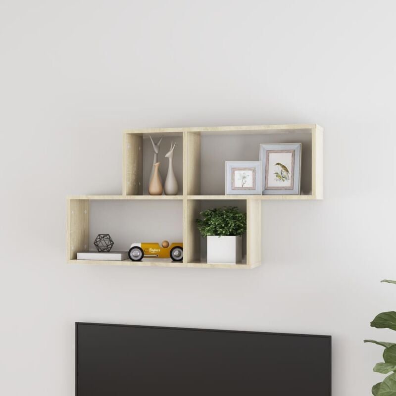 foto del prodotto scaffale a parete rovere sonoma 100x18x53 cm legno multistrato vidaxl