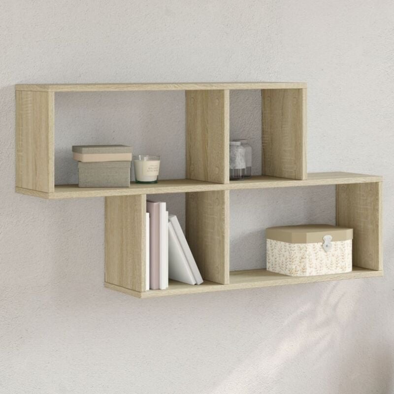foto del prodotto scaffale a parete rovere sonoma 100x20x53cm legno multistrato vidaxl