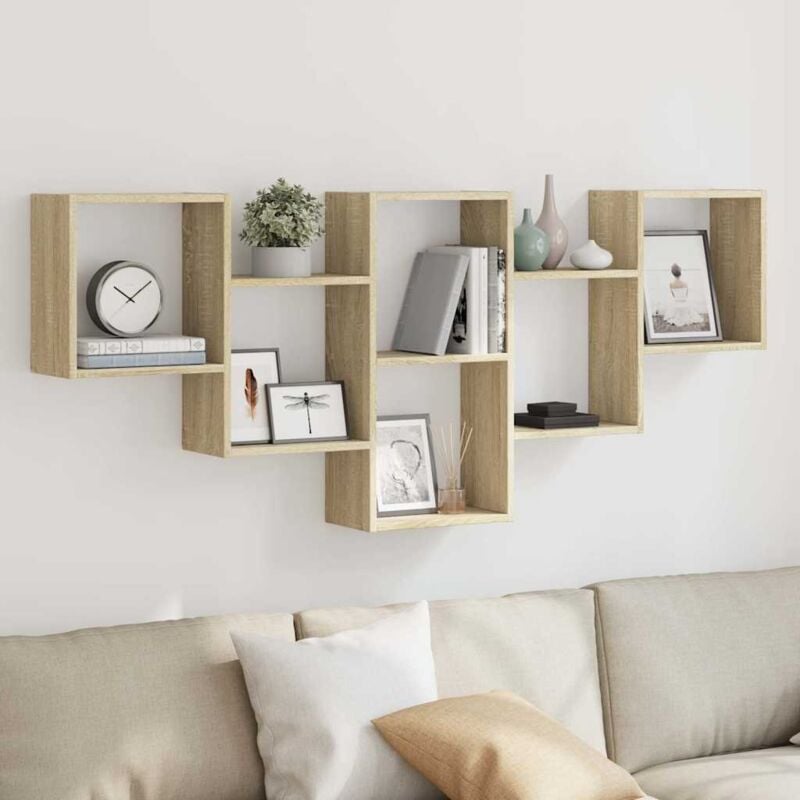foto del prodotto scaffale a parete rovere sonoma 159x18x66 cm in truciolato vidaxl