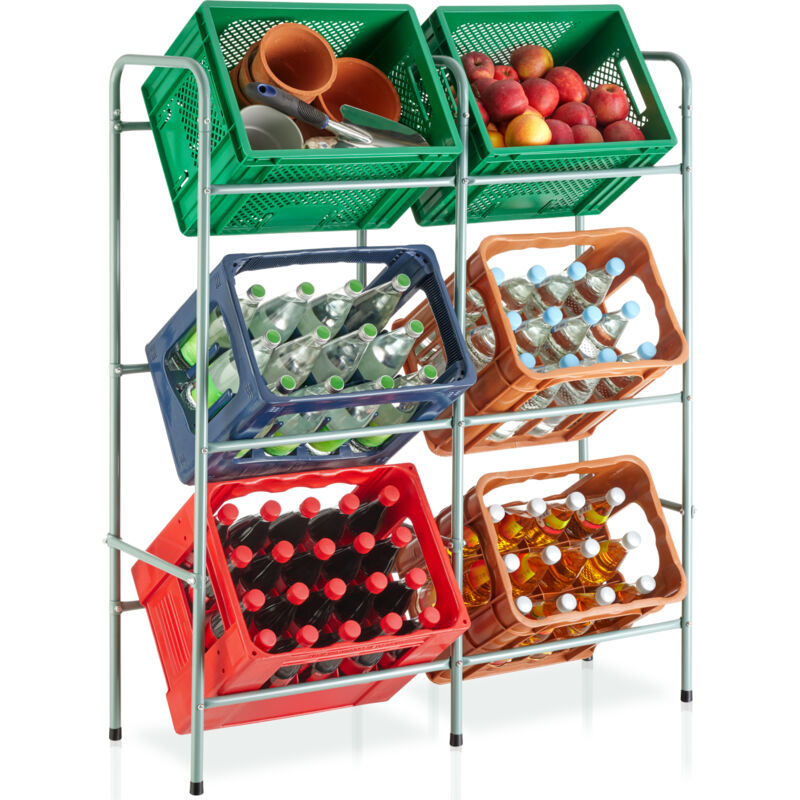 foto del prodotto scaffale a ripiani per casse di bevande - scaffale legno, scaffalatura in legno, scaffale acciaio