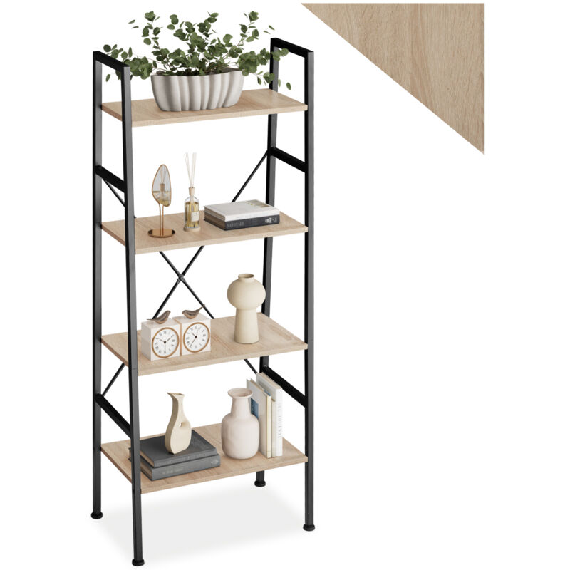 foto del prodotto scaffale a scala newcastle - scaffale a scala con 4 ripiani, scaffale verticale, libreria